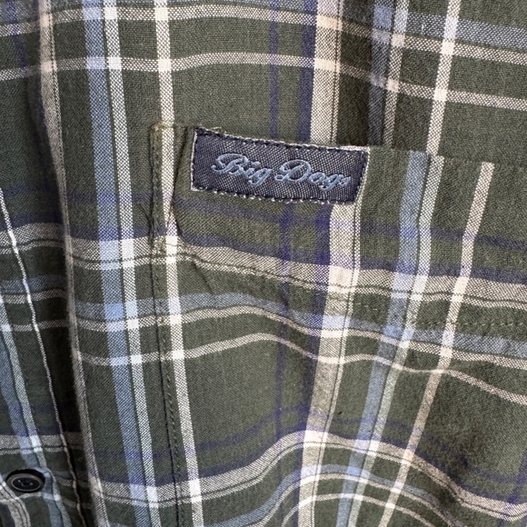 Big Dogs Men's Plaid Vintage Button Up Short Sleeve Cotton Shirt Green Size 3X‎ - Picture 3 of 14